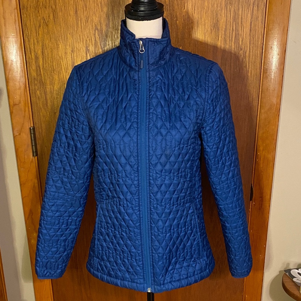 Lands' End Women's Blue Quilted Puffer Jacket Size S